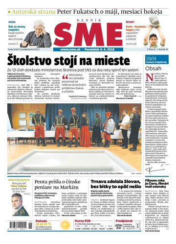 Obálka e-magazínu SME 9.4.2018