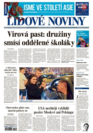 Obálka e-magazínu Lidové noviny 15.8.2020