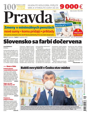 Obálka e-magazínu Pravda 19. 9. 2020