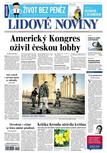 Obálka e-magazínu Lidové noviny 22.5.2015