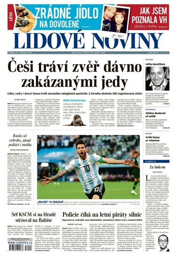 Obálka e-magazínu Lidové noviny 27.6.2018