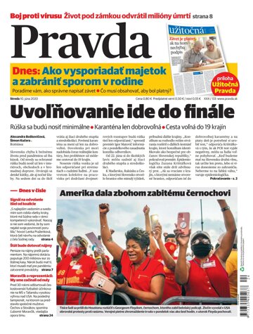 Obálka e-magazínu Pravda 10. 6. 2020