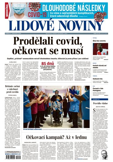 Obálka e-magazínu Lidové noviny 9.12.2020