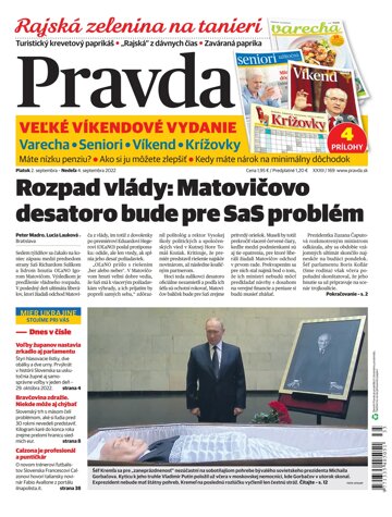 Obálka e-magazínu Pravda 02. 09. 2022