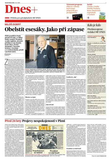 Obálka e-magazínu DNES+ Jižní Čechy - 19.11.2015