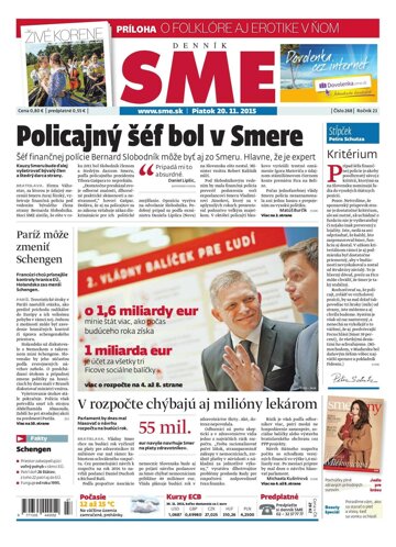 Obálka e-magazínu SME 20.11.2015