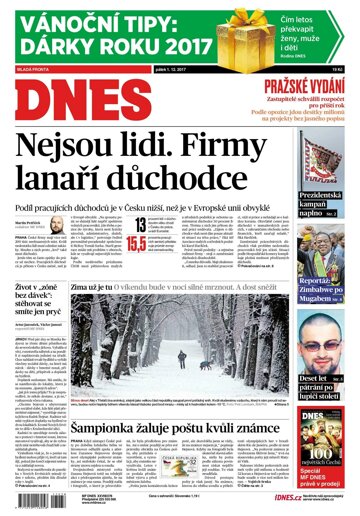 Obálka e-magazínu MF Dnes 1.12.2017