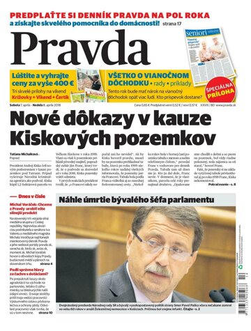 Obálka e-magazínu Pravda 7.4.2018