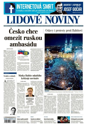 Obálka e-magazínu Lidové noviny 19.11.2018