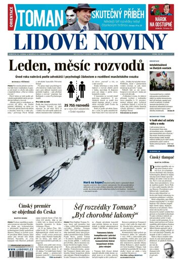 Obálka e-magazínu Lidové noviny 12.1.2019