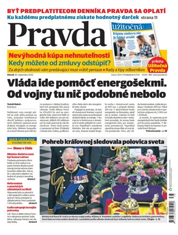 Obálka e-magazínu Pravda 20. 9. 2022