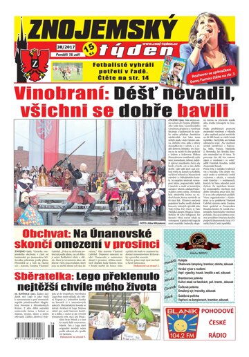 Obálka e-magazínu Znojemský týden 38/2017