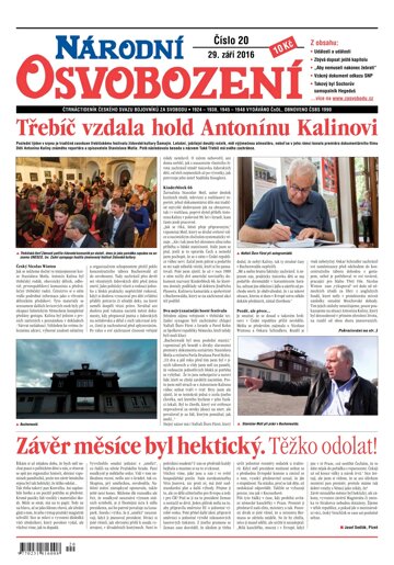 Obálka e-magazínu Národní Osvobození 20/2016