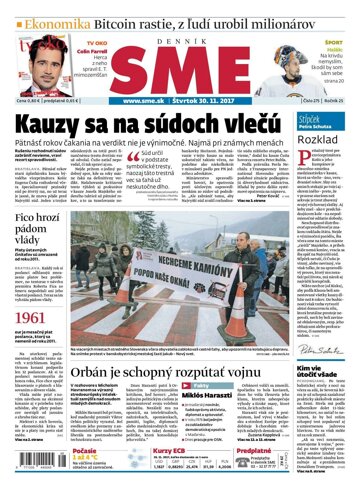 Obálka e-magazínu SME 30.11.2017