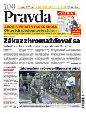 Obálka e-magazínu Pravda 13. 10. 2020