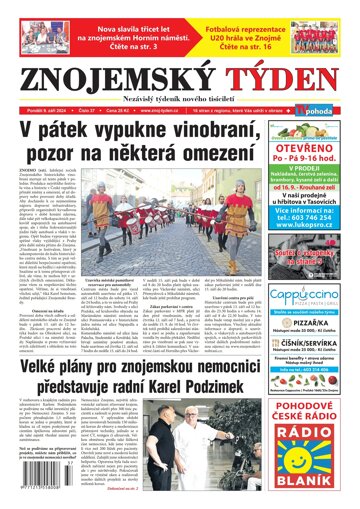 Obálka e-magazínu Znojemský týden 37/2024