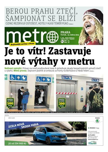 Obálka e-magazínu deník METRO 23.4.2015