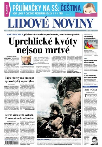 Obálka e-magazínu Lidové noviny 29.2.2016