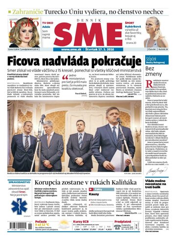 Obálka e-magazínu SME 17.3.2016