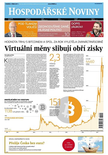 Obálka e-magazínu Hospodářské noviny 194 . 9.10.2017