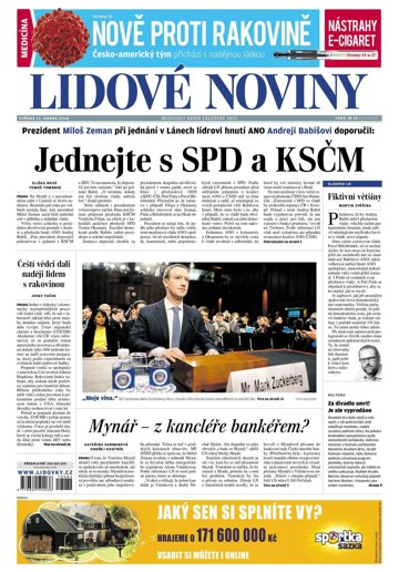 Obálka e-magazínu Lidové noviny 11.4.2018