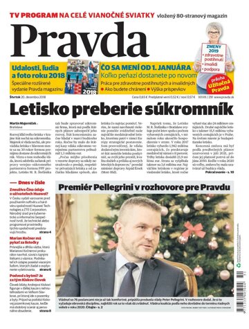 Obálka e-magazínu Pravda 20.12.2018