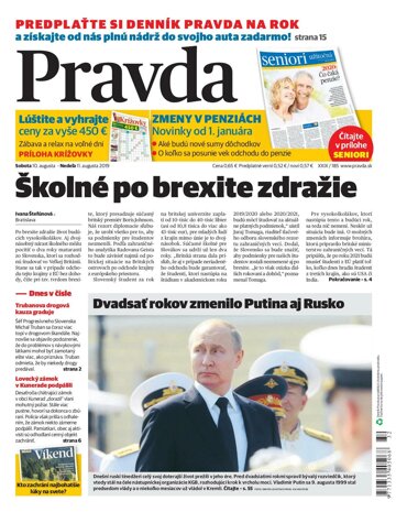 Obálka e-magazínu Pravda 10. 8. 2019