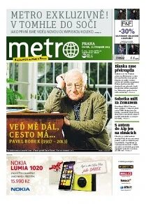 Obálka e-magazínu deník METRO 21.11.2013