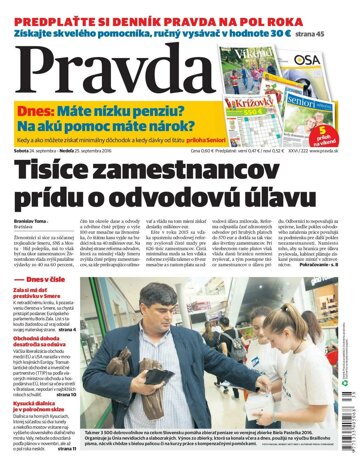 Obálka e-magazínu Pravda 24.9.2016