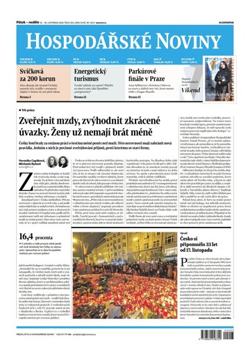 Obálka e-magazínu Hospodářské noviny 223 - 18.11.2022