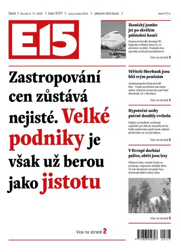 Obálka e-magazínu E15 8.12.2022