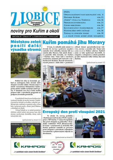 Obálka e-magazínu Zlobice – noviny pro Kuřim a okolí 7-8/2021