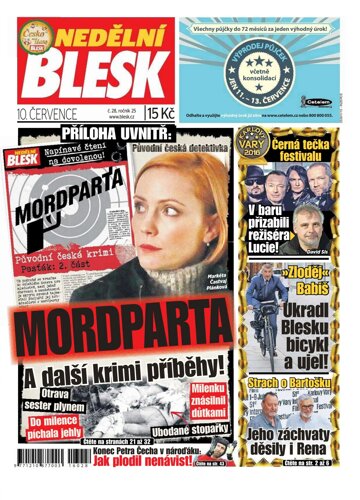 Obálka e-magazínu Nedělní Blesk 10.7.2016