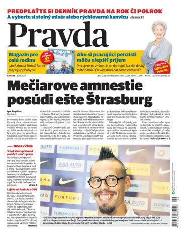 Obálka e-magazínu Pravda 1. 6. 2017