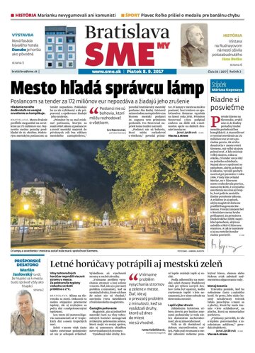 Obálka e-magazínu SME MY Bratislava 8/9/2017