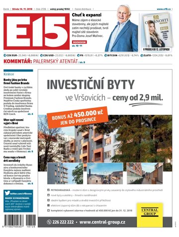 Obálka e-magazínu E15 14.11.2018