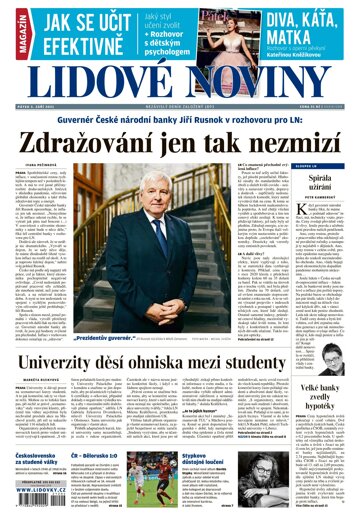 Obálka e-magazínu Lidové noviny 3.9.2021