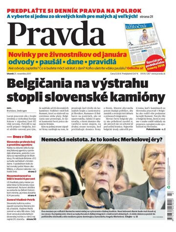 Obálka e-magazínu Pravda 21.11.2017