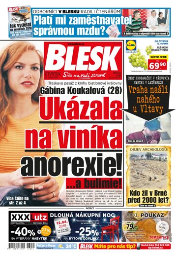 Obálka e-magazínu Blesk 12.4.2018