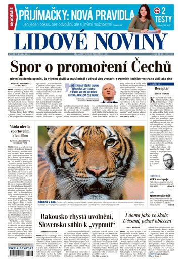 Obálka e-magazínu Lidové noviny 7.4.2020