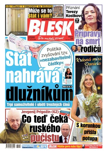 Obálka e-magazínu Blesk 27.6.2023