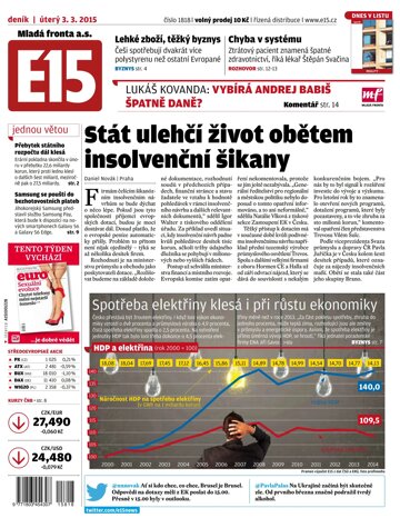 Obálka e-magazínu E15 3.3.2015