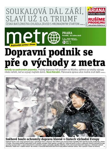 Obálka e-magazínu deník METRO 18.1.2016