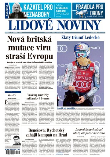 Obálka e-magazínu Lidové noviny 21.12.2020