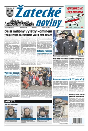 Obálka e-magazínu Žatecké noviny 38/2017