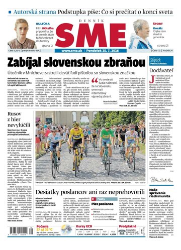 Obálka e-magazínu SME 25.7.2016