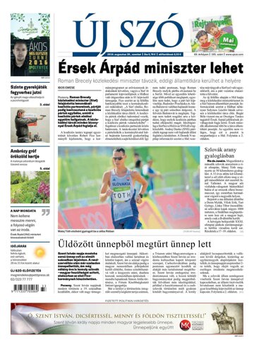 Obálka e-magazínu Új Szó 20.8.2016