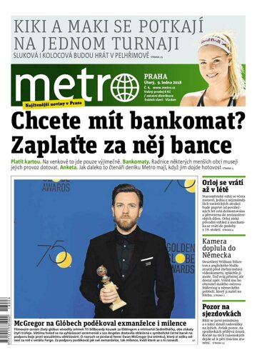 Obálka e-magazínu deník METRO 9.1.2018