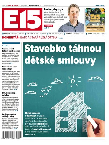 Obálka e-magazínu E15 14.8.2018