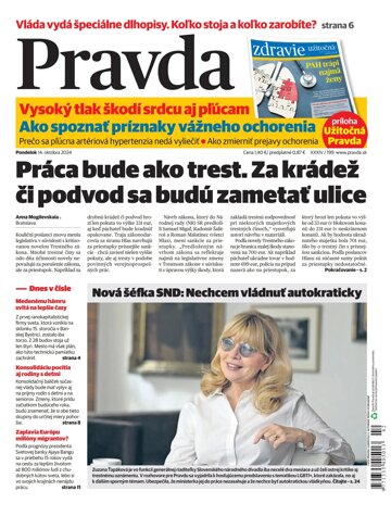 Obálka e-magazínu Pravda 14. 10. 2024